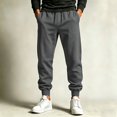 thumbnail image 2 of Afuyipoi Mens Athletic Sweatpants with Pockets Mesh Elastic Bottom Joggers for Men Loose Fit Gym Workout Running Casual Pants Dark Gray Size L, 2 of 9