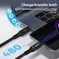 thumbnail image 2 of Cable USB Tipo C A USB C 240W PD 3.1 Cargador de Carga Rápida USB2.0 480Mbps Tipo-C Cable de Datos para Pantalla Digital, 2 of 8