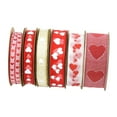 thumbnail image 5 of Abbraccia 6Pcs Valentines Day Ribbons Heart Ribbon DIY Crafts Wrapping Ribbons Sewing Ribbon for Party Supplies Gift Packaging Birthday, 5 of 10