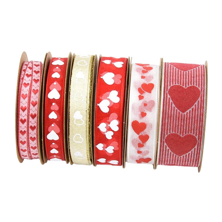 Rushay 6Pcs Valentines Day Ribbons Love Ribbon Decor