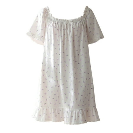 GHSOHS Robes for Women Robes Button Up Pajamas for Women Ladies Fashion Loose Court Cute Solid Color Pajamas Home Dress Nightdress Sleepwear Sleepshirt Robe Nightgown Homewear Lingerie