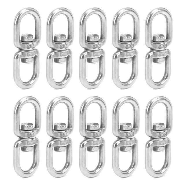 Noref Double Ended Swivel Eye Hook Swivel Hooks M6 Double Ended Stainless Steel 8‑Shape Shackle Ring Connector