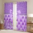 thumbnail image 2 of Feelyou Fashion High Heel Black Out Curtains for Kids, Dreamy Purple Bowknot Curtains Pack of 2 (42x63 Each), Modern Fashion Diamond Bedroom Curtains, Black Out Curtains Decor, 2 of 6
