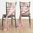 thumbnail image 2 of 2 Pack Aisle Wedding Chair Covers Tulle Chair Back Covers Yarn Chair Sashes for Wedding Long Tulle High Chair Skirt Slipcovers for Wedding Aisle Chair Back Wedding Chair Decorations,Dusty Rose&Mauve, 2 of 6