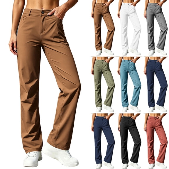 Fashion Pants for Women Solid Color Casual Breathable Outdoor Hiking Straight Leg Pants Mountaineering Pants With Pockets