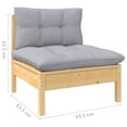 thumbnail image 4 of vidaXL 13 Piece Garden Lounge Set with Grey Cushions Solid Pinewood, 4 of 5