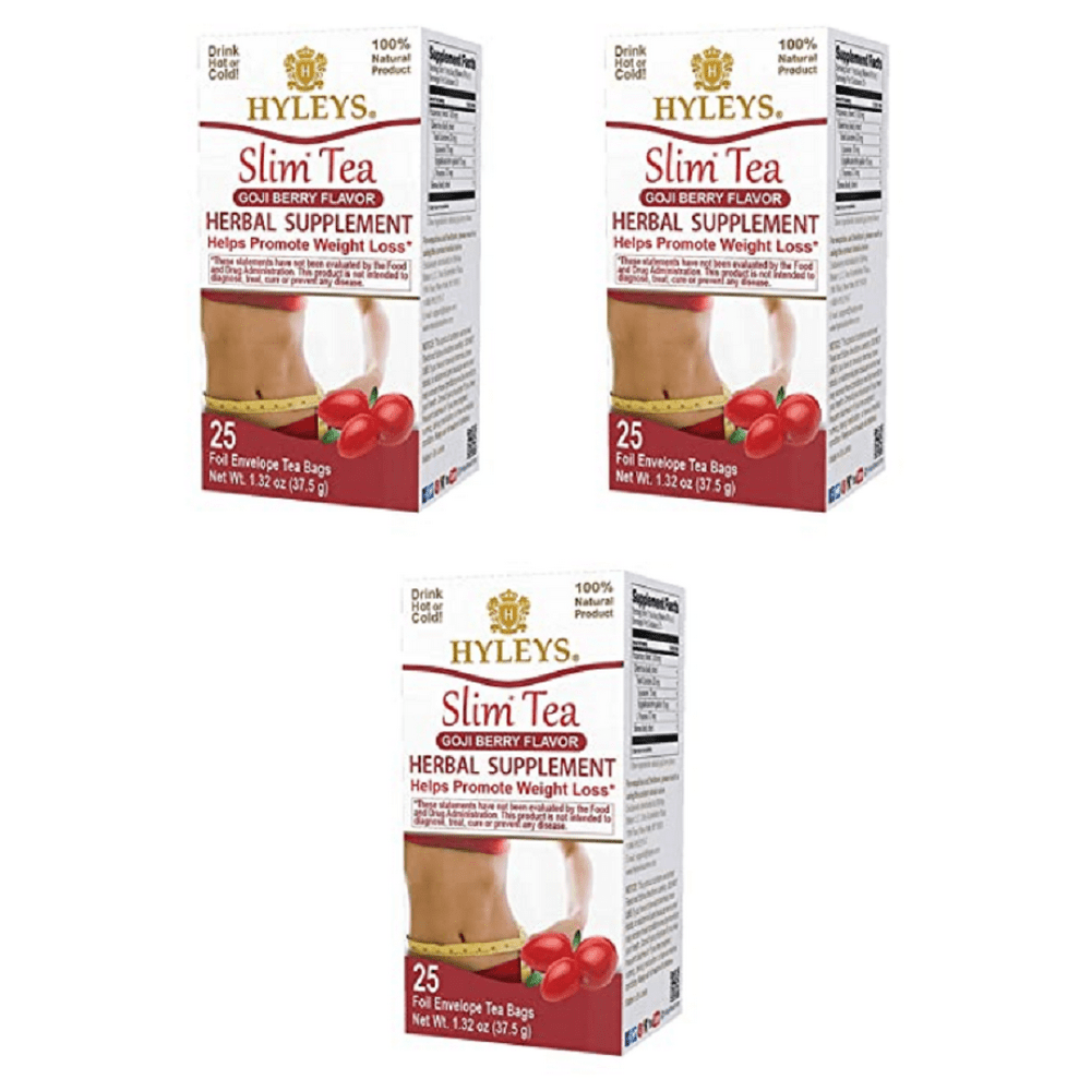 Hyleys Slim Tea Goji Berry 25 Tea Bags (100 Natural, Sugar Free