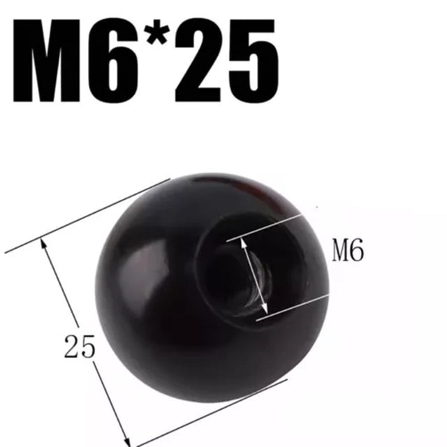 Outil de Machine Efficace et Polyvalent Poignée Boule Écrou pour Diverses Industries M6-25 Fer Noir