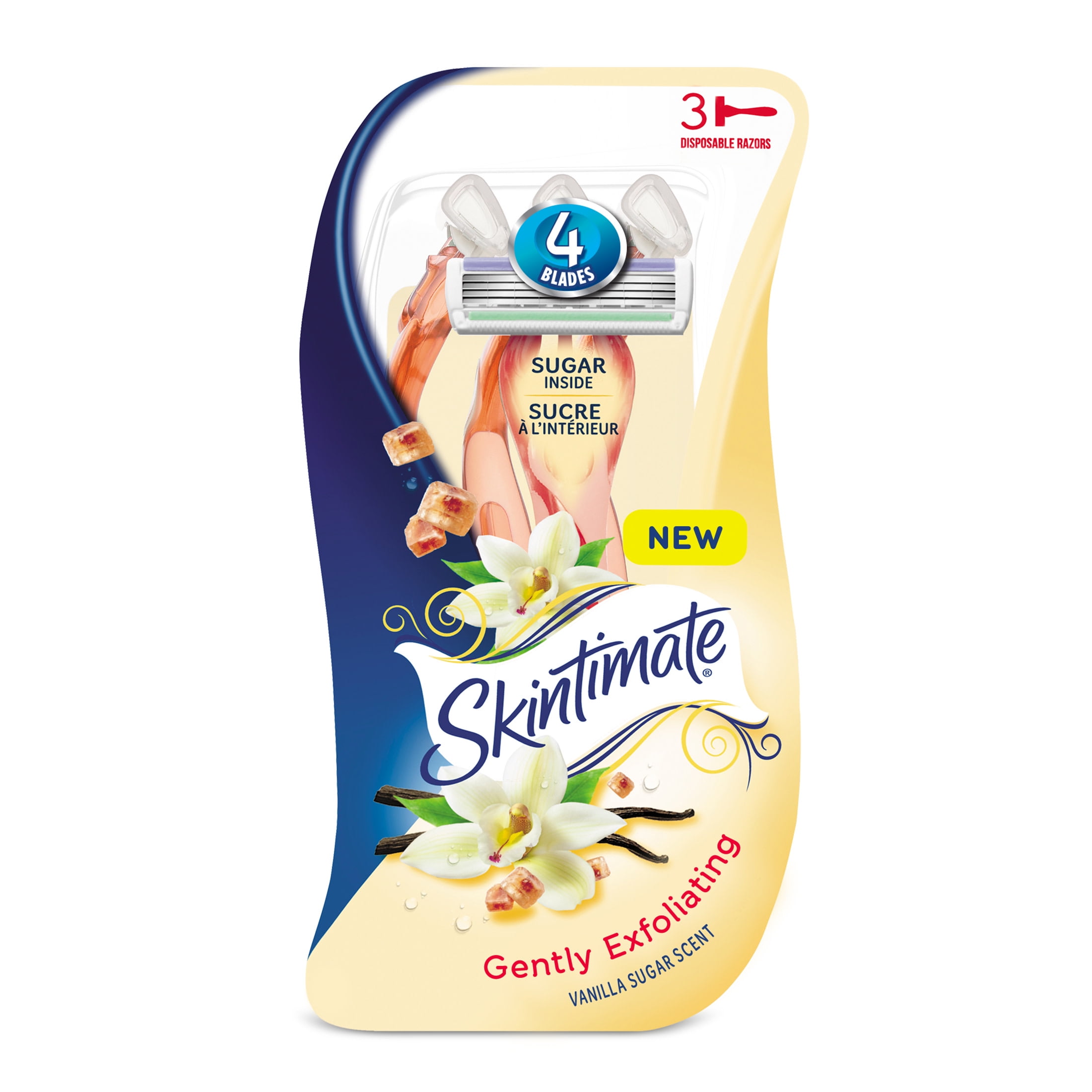 Skintimate Vanilla Sugar Exfoliating Women's Disposable Razors, 3 Ct -  Walmart.com