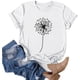 thumbnail image 2 of Camiseta corta con cuello redondo y estampado de flores a la moda para mujer, blusa holgada, camiseta blanca/3XL, 2 of 4