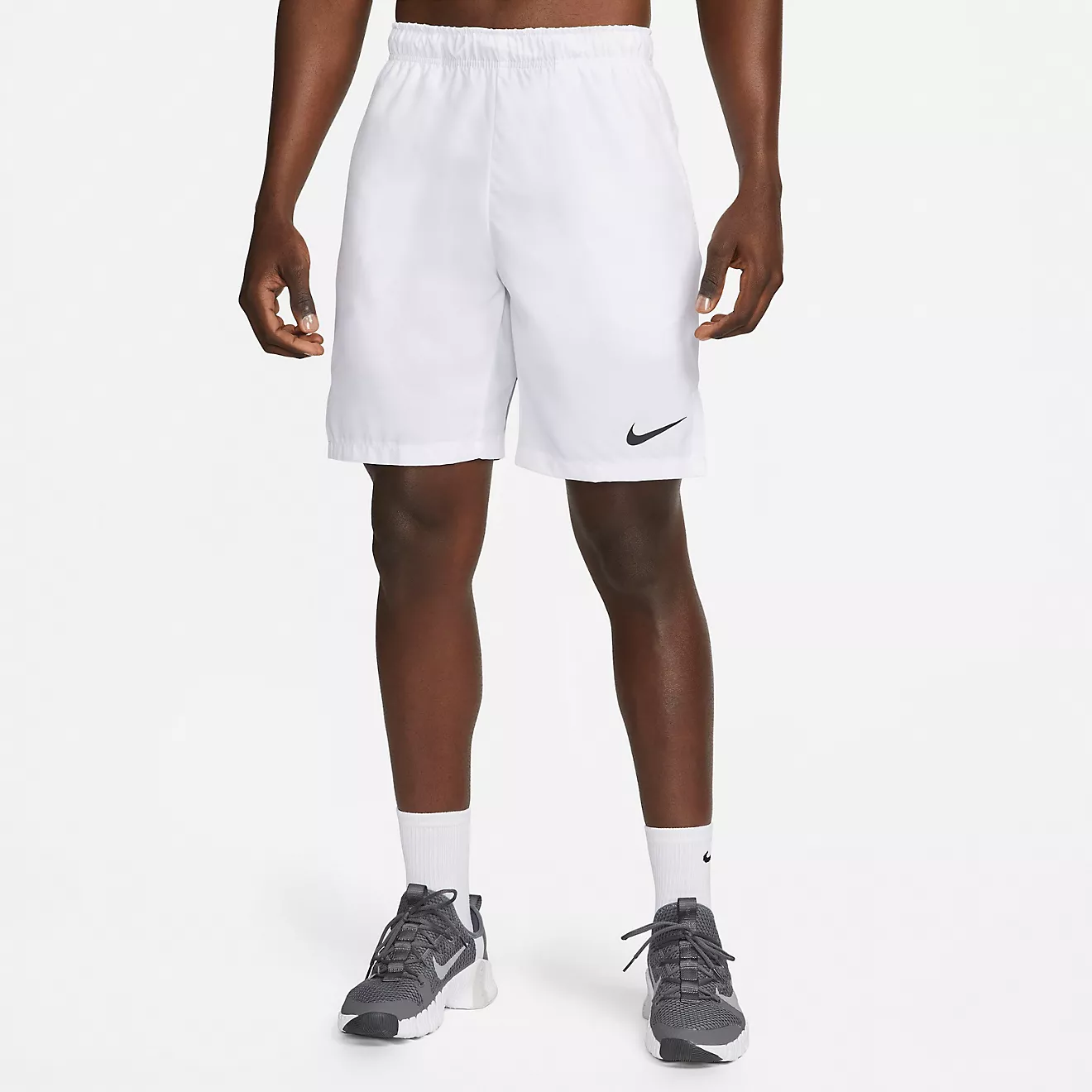 mens white dri fit shorts