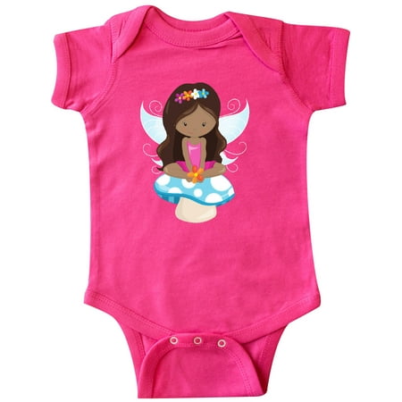 

Inktastic African American Fairy Fairy Sitting On Mushroom Gift Baby Girl Bodysuit