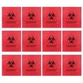 thumbnail image 1 of EeaseMX Bolsas de basura de grado hospitalario (50 unidades), color rojo, con símbolo de peligro., 1 of 7