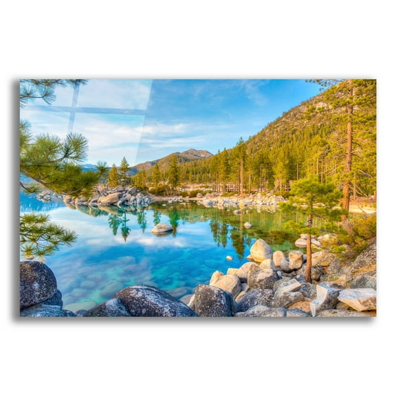 Epic Art 'Majestic Lake Tahoe' by Edin Chavez, Acrylic Glass Wall Art, 24"x16"