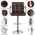 thumbnail image 4 of Alden Design Height Adjustable Modern Faux Leather Bar Stools Swivel Chairs, Set of 2, Brown, 4 of 10