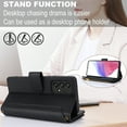 thumbnail image 6 of ELEHOLD for Samsung Galaxy A53 5G PU Leather Wallet Case, with Card Holder Strap Shoulder Lanyard for Women Men, Durable Zipper Kickstand Cover for Samsung Galaxy A53 5G,Black, 6 of 10