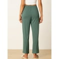 thumbnail image 3 of DARING DIVA Women's Flowy Cotton Wide Leg Lounge Pants S Green and Deep Blue, 3 of 6