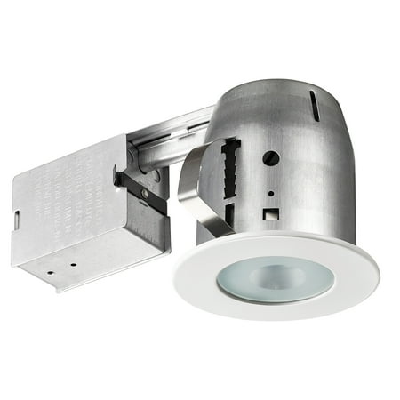 - Globe Electric 4 in. Glossy White IC Rated Recessed Lighting Kit, LED Bulb Included, 91204