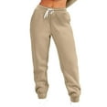 thumbnail image 5 of XFLWAM Women's Two Piece Outfits Long Sleeve Crewneck Sweatsuit with Jogger Pants Lounge Sets with Pockets Beige XL, 5 of 7