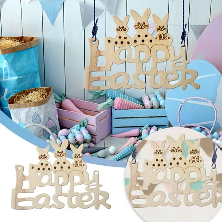 

Wooden Letters Easter Bunny Decoration Creative Pendant Decoration ljddg#8995 Halloween Home Decor Wooden Letters Easter