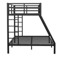 thumbnail image 5 of Metal Bunk Beds, Twin XL over Queen Bunk Bed Frame with 2 Ladders and Full-Length Guardrail for Teens and Adults, Space-Saving/Noise Reduced/No Box Spring Needed, Black, 5 of 7