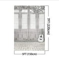thumbnail image 2 of ABPHOTO Polyester 5x7ft Backdrop Retro Wooden Shutter Background Backdrop Flower and Guitar Photography Backdrops Studio Props, 2 of 3