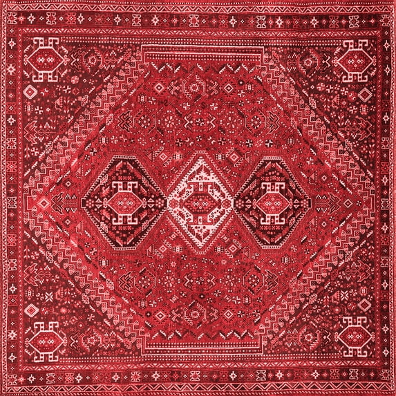 Ahgly Company Indoor Square Persian Red Traditional Area Rugs, 3' Square