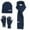 Navy, variant on PureCasa Scarf Hat Gloves Set for Women, Ribbed Knit and Waffle Knit Warm All-Season Winter Accessories Three-Piece Set for Women