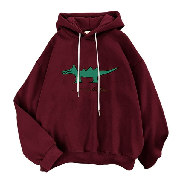 Gibobby Sudadera mujer, Sudadera corta con capucha para mujer, manga larga, forro polar, ropa de otoño(Vino,G)