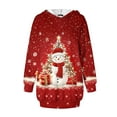 thumbnail image 4 of TIMIFIS Robe Chandail à Capuche pour Femmes Imprimé de Noël Manches Longues Ample avec Poches, 4 of 4