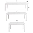 thumbnail image 2 of Dover 9P 60-78-96" Rectangle Expanding Dining Table Set Padded Chairs White Wood, 2 of 7