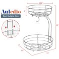 thumbnail image 5 of 2 Tier Metal Wire Fruit Baskets with Banana Hanger, Detachable Storage Basket for Countertop (Silver), 5 of 7