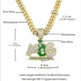 thumbnail image 2 of Hip Hop Cuban Chains MG Letter Green Money Bag Pendant Necklace With 13mm Miami Cuban Chain Iced Out Bling HipHop Necklaces Fashion Jewelry, 2 of 8