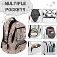 thumbnail image 7 of HUIACONG Khaki Dog Soccer Print School Backpack for Kids Teens Age 7-19 Multi Pocket Water Resistant Bookbag Adjustable Padded Straps Lightweight Durable Travel Daypack, 7 of 7