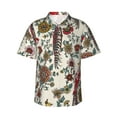 thumbnail image 1 of Balery Dark Enchanted Flowers And Birds Camisas hawaianas de manga corta para hombre, camisas playeras de corte holgado, camisas de vacaciones con botones,X-Large, 1 of 7