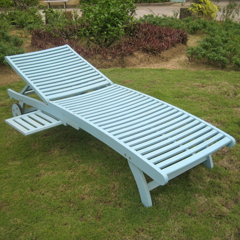 International Caravan Acacia Chaise Lounge with Pull Out Tray International Caravan Acacia Chaise Lounge with Pull Out Tray