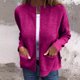 thumbnail image 1 of Chaqueta y abrigo informal de manga larga sin capucha para mujer, chaqueta de punto a rayas con botones de color liso y bolsillo con cremallera, cárdigan de manga larga, blusa para mujer, 1 of 7
