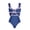 Blue, variant on Women Swimwear, Color Block Bow Cutout One Piece Padded Swimsuit with Polka Dot Skirt Bathing Suit for Vacation