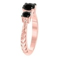 thumbnail image 5 of AoneJewelry 1.25 Carat (Color Black, Clarity I2-I3) Round Shape Black Diamond Three Stone Engagement Ring in 10K Solid Rose Gold Sold, 5 of 5