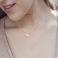 thumbnail image 3 of LeCalla 925 Sterling Silver Rose-Gold Plated Mother of Pearl CZ Pave Heart Pendant Necklace for Women and Teen 18" Inch, 3 of 7