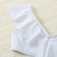 thumbnail image 2 of Fesfesfes Little Girls Two Piece Swimwear Bikini Sets Ruffle Summer Beach Lightweight and Comfortable Bathing Swimsuit 8-14Years for Kids(White,13-14 Years), 2 of 8