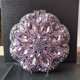 thumbnail image 3 of XIYUAN Cartera de mano de día con diamantes y flores moradas para mujer, bolso de mano de lujo para fiesta de boda, cartera con flores y diamantes de imitación, bolso de novia, 3 of 3