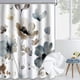 thumbnail image 4 of Cortina de ducha decorativa para baño, tela divisoria, impresión digital, cortina impermeable para baño con ganchos, sin perforaciones, 4 of 5