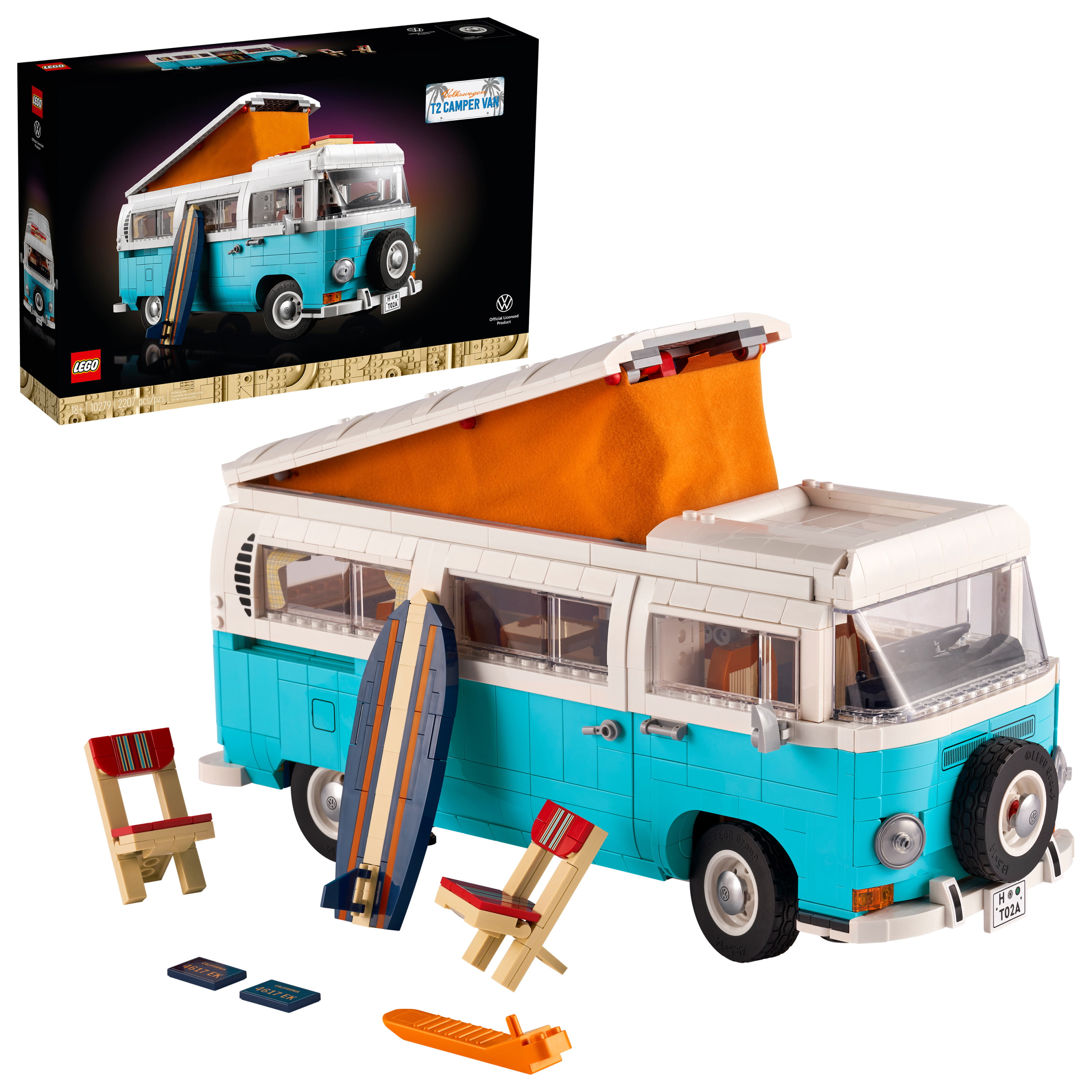 LEGO Volkswagen T2 Camper Van 10279 Building Kit; a Displayable Model Version the Classic Camper Van Pieces) - Walmart.com