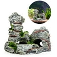 thumbnail image 4 of Vivid Aquarium Rockery Decoration Fish Tank Resin Mountain View Stone Ornament Fish Hiding Cave Fishes Hiding Playing Toy - Gray, 11.5x9x11cm, 4 of 4
