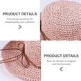 thumbnail image 3 of Sombrero de paja ajustable con circunferencia de 52 a 58 cm para mujer, para exteriores, con lazo grande, para playa y parasol, 3 of 5