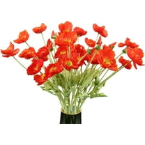 10PCS Poppy Flowers Artificial Silk Poppy Flowers Faux Poppy Stems Silk Single Flowers for Home Decor Bouquet Wedding Party Table Centerpiece Arrangement(White)