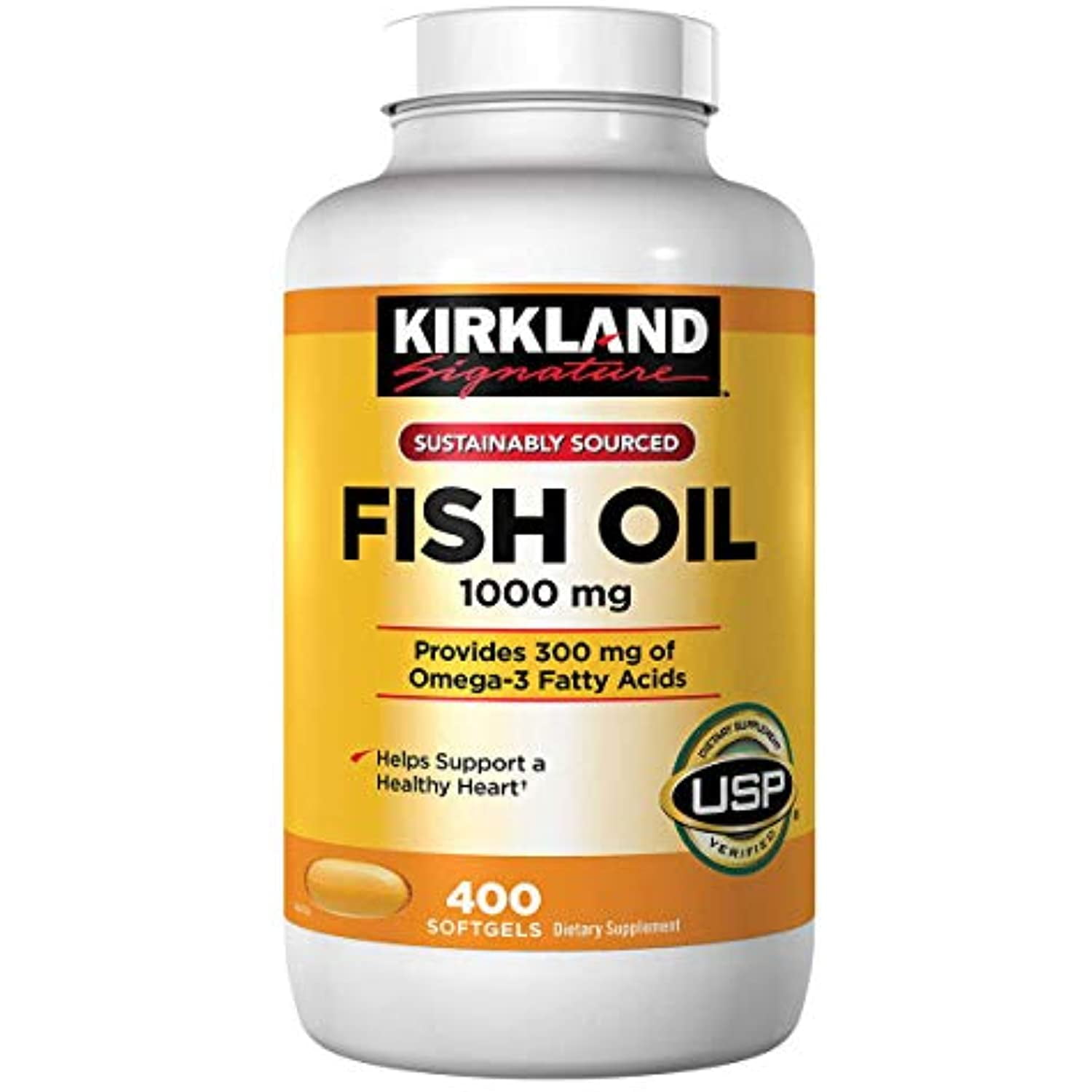 Kirkland Signature Omega 3 Fish Oil 1000 mg 400 Softgels by Kirkland ...