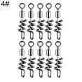 thumbnail image 2 of Ettsollp 10Pcs Fishing Connectors Stainless Steel Cork Screw Swivel Snaps for Outdoor-4#, 2 of 8