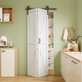 thumbnail image 2 of 36" X 84" Pre-Assembled Solid Core Panels Bifold Barn Door, White Primed Finish Folding Barn Door With Hardware Kit Included For Closet Pantry Laundry, Effective Sound Reduction, K Shape, 2 of 7